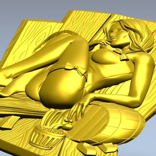 High-relief Sauna Maiden STL for CNC Router