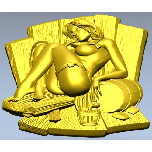 High-relief Sauna Maiden STL for CNC Router