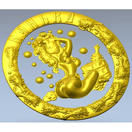 Sauna Nymph Medallion - detailed STL 3D model for CNC