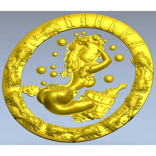 Sauna Nymph Medallion - detailed STL 3D model for CNC