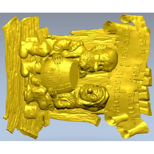 Bathhouse Companions Relief - STL 3D Model for CNC
