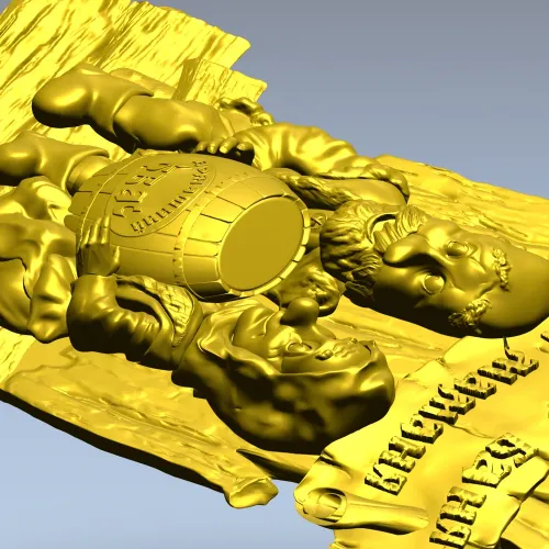 Bathhouse Companions Relief - STL 3D Model for CNC