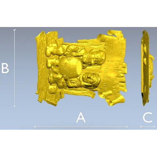 Bathhouse Companions Relief - STL 3D Model for CNC
