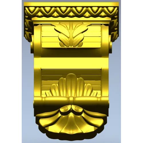 Classical Acanthus & Shell Corbel - STL 3D Model for CNC