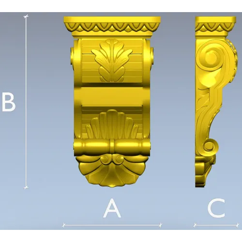Classical Acanthus & Shell Corbel - STL 3D Model for CNC