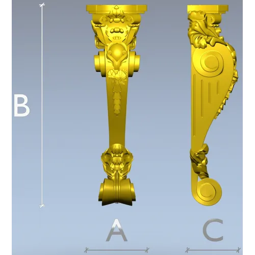Baroque Decorative Corbel STL for CNC Milling