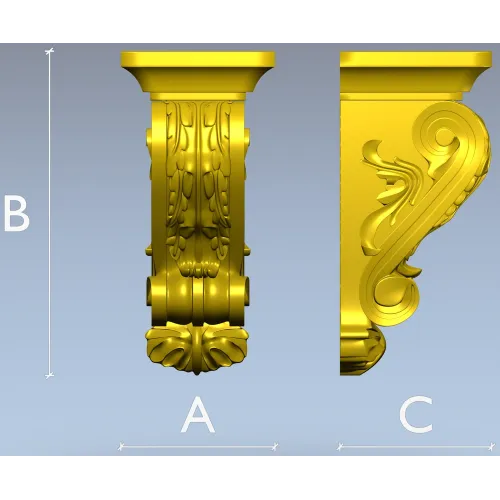 Classical Acanthus Corbel - STL 3D Model for CNC