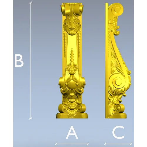 Ornamental Acanthus Corbel - STL 3D Model for CNC