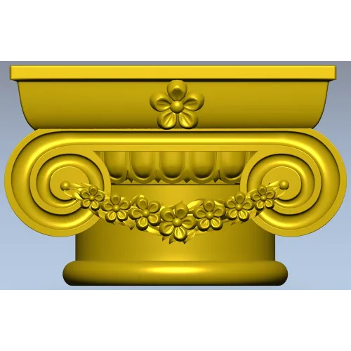 Floral Ionic Bracket - STL 3D model for CNC carving