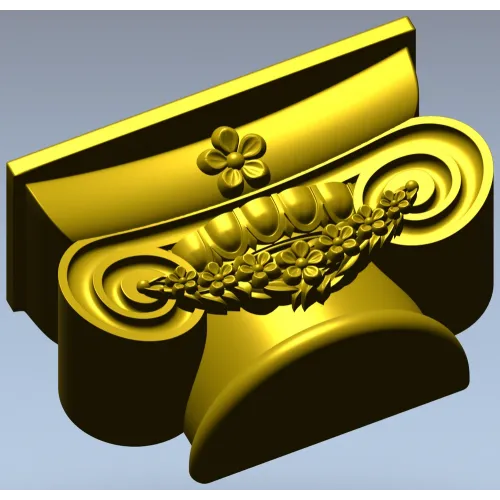 Floral Ionic Bracket - STL 3D model for CNC carving