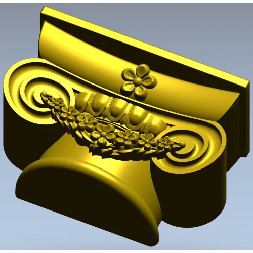 Floral Ionic Bracket - STL 3D model for CNC carving