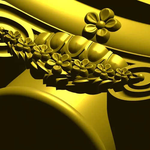 Floral Ionic Bracket - STL 3D model for CNC carving