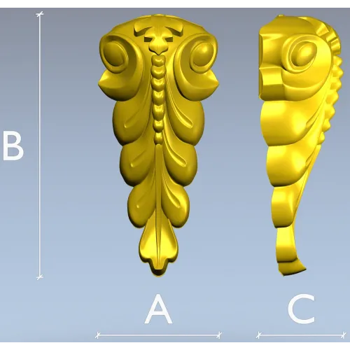 Acanthus scroll corbel STL for CNC carving