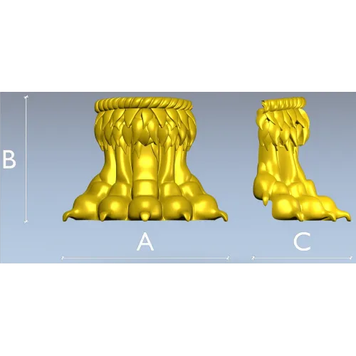 Декоративный кронштейн-лапа в стиле акант - 3D STL для ЧПУ