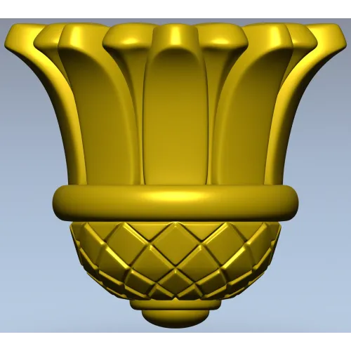 Floral Bud Finial - STL 3D model for CNC