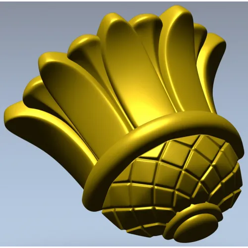 Floral Bud Finial - STL 3D model for CNC