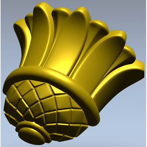 Floral Bud Finial - STL 3D model for CNC