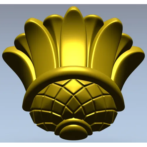 Floral Bud Finial - STL 3D model for CNC