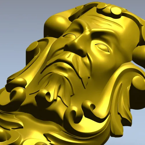 Барочный маскарон - 3D модель STL для ЧПУ