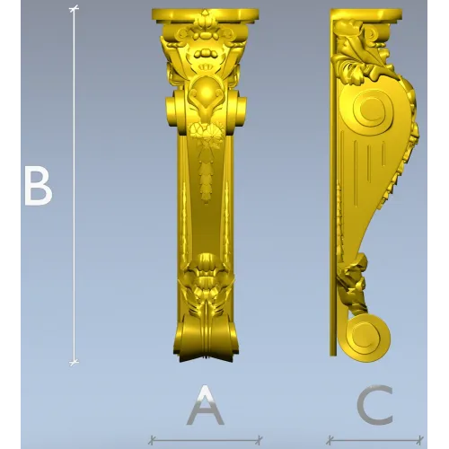 Вензель Белла - декоративный кронштейн, 3D модель STL для ЧПУ