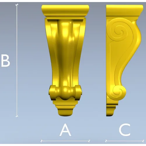 Classical Scroll Corbel - STL 3D Model for CNC