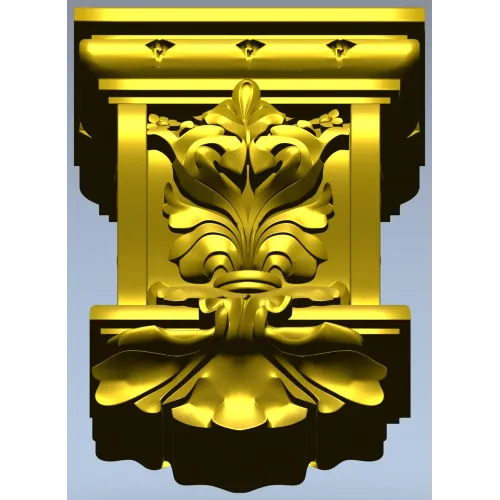 Ornate Acanthus Corbel - STL 3D Model for CNC