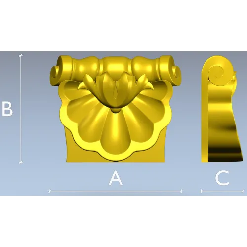 Shell-Scroll Corbel STL for CNC