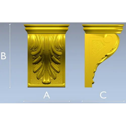 Акантовая декоративная опора в формате STL для ЧПУ