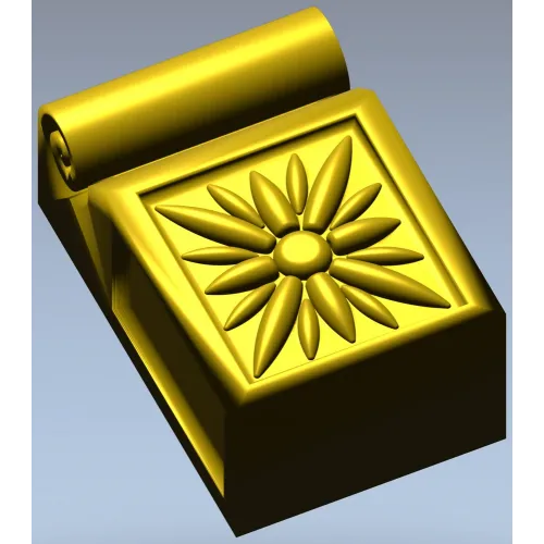 Rosette Scroll Bracket - STL 3D model for CNC milling