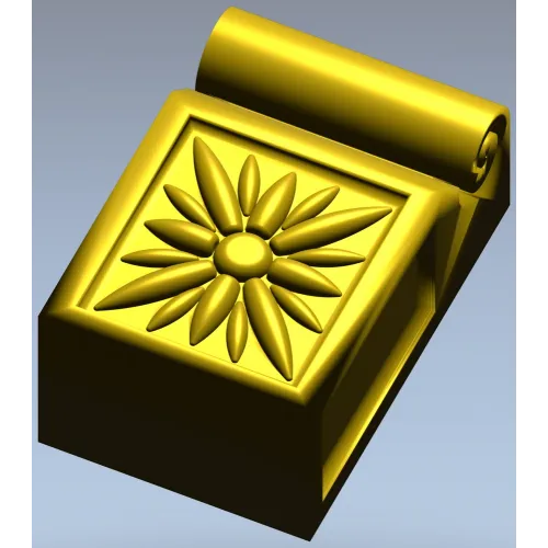 Rosette Scroll Bracket - STL 3D model for CNC milling