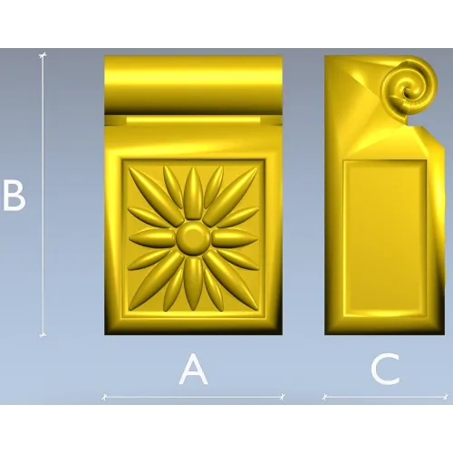 Rosette Scroll Bracket - STL 3D model for CNC milling