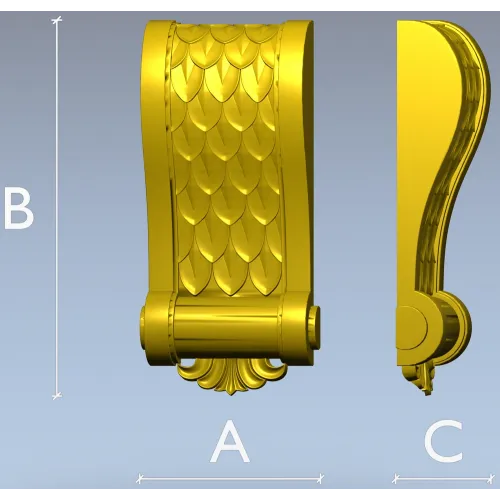 Decorative bracket 3D model in STL for CNC carving