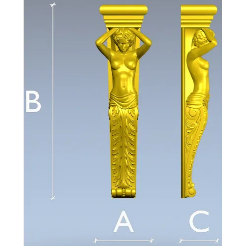 Muse Caryatid Bracket STL for CNC