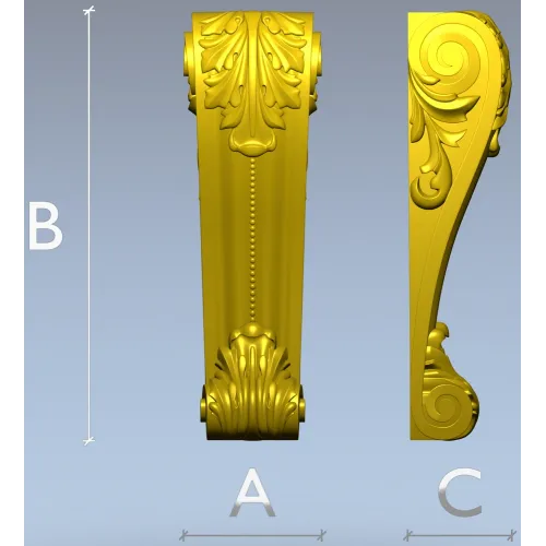 Классический акантовый кронштейн - 3D модель в формате STL для ЧПУ