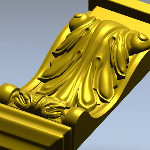 Декоративный кронштейн с акантом - STL 3D модель для ЧПУ