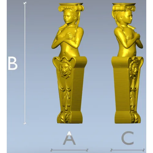 Caryatid Corbel - STL 3D model for CNC carving