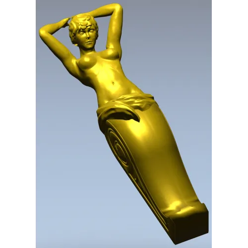 Elysian Caryatid Bracket - high-relief STL 3D model for CNC