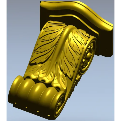 Acanthus Scroll Corbel - STL 3D model for CNC