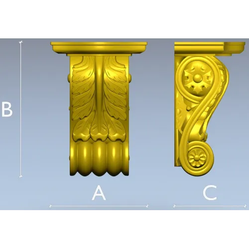 Acanthus Scroll Corbel - STL 3D model for CNC