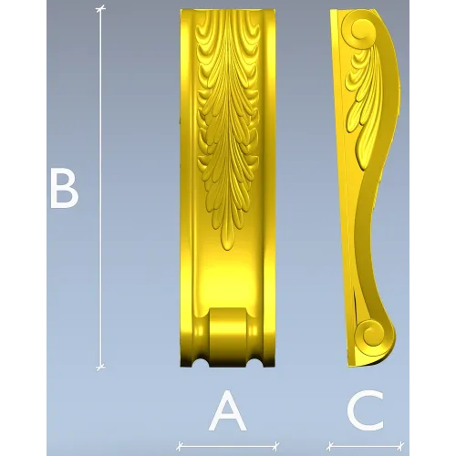 Acanthus Scroll Corbel - STL 3D model for CNC milling