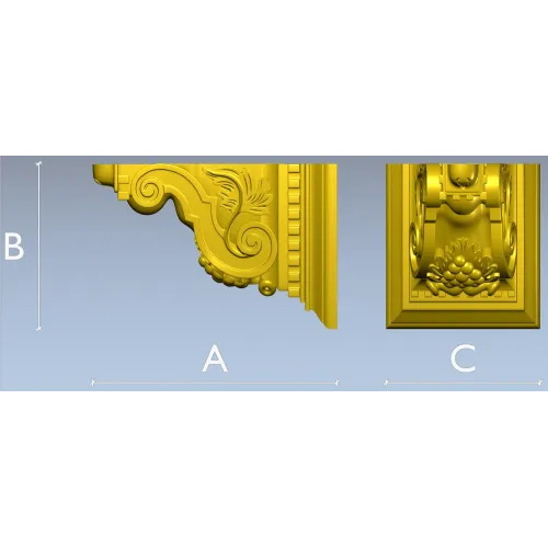 Regal Acanthus Corbel STL for CNC Milling