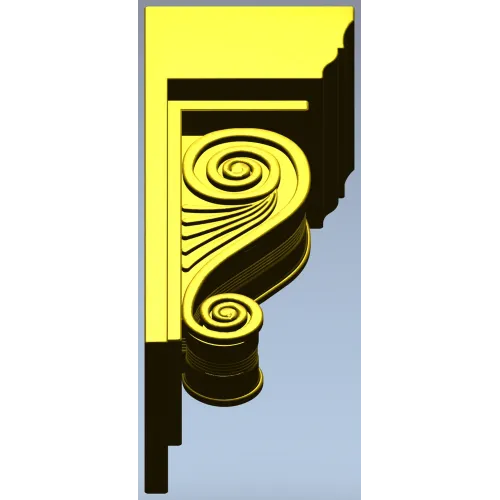 Classic Scroll Corbel STL for CNC