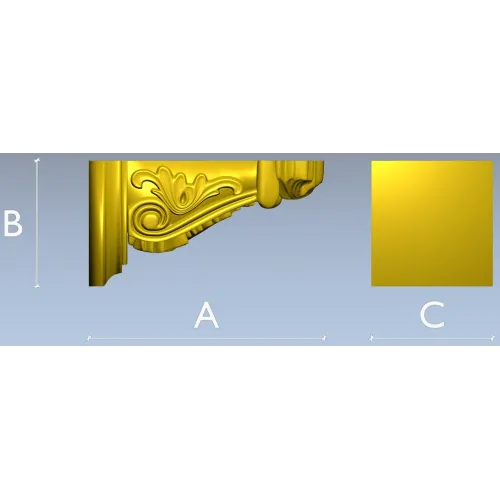 Imperial Acanthus Corbel STL 3D model for CNC