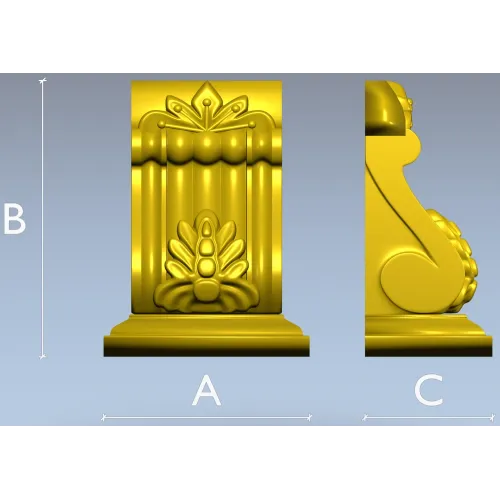 Regal acanthus corbel 3D STL for CNC milling