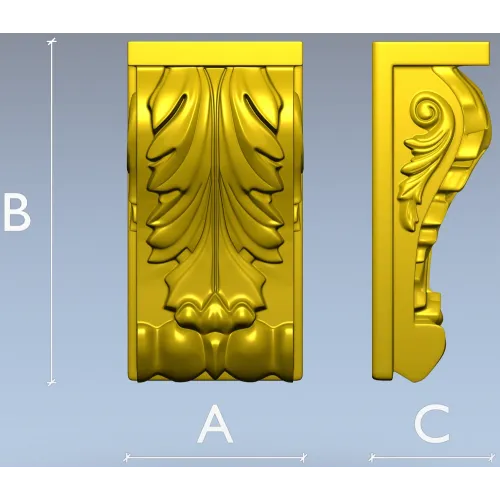 Acanthus Scroll Corbel - STL 3D Model for CNC Milling