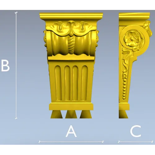 Классическая декоративная капитель - STL модель для ЧПУ
