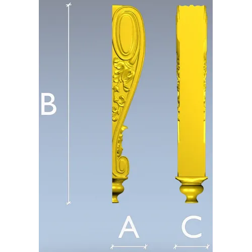 Ornate Acanthus Bracket - STL 3D model for CNC