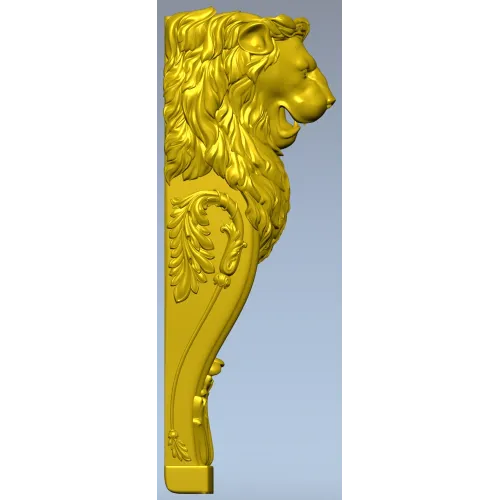Lion Corbel STL for CNC - High-Relief Decorative Bracket