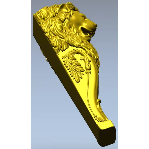 Lion Corbel STL for CNC - High-Relief Decorative Bracket