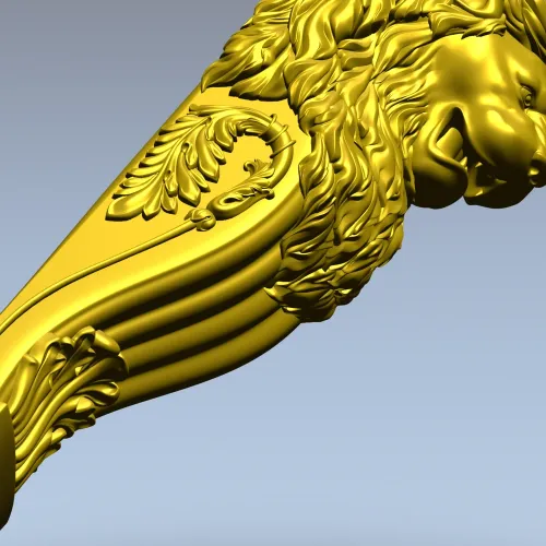 Lion Corbel STL for CNC - High-Relief Decorative Bracket